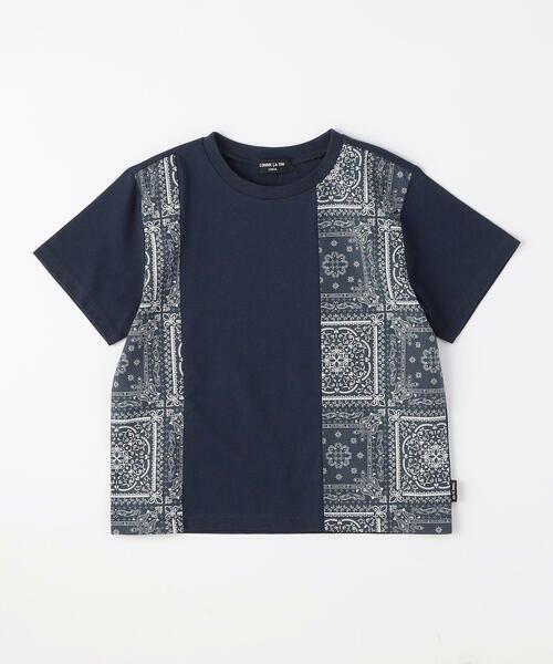 COMME CA ISM / コムサイズム Tシャツ | バンダナ柄プリント 切替半袖Tシャツ | 詳細3