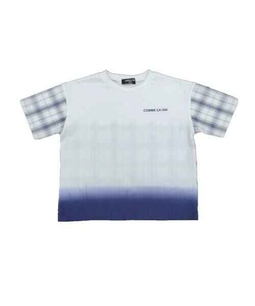 COMME CA ISM / コムサイズム Tシャツ | サッカーチェック 切替グラデーション染め 半袖Tシャツ | 詳細2