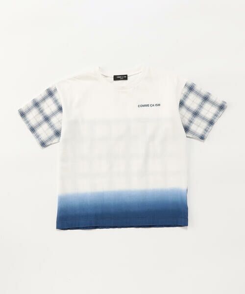 COMME CA ISM / コムサイズム Tシャツ | サッカーチェック 切替グラデーション染め 半袖Tシャツ | 詳細3
