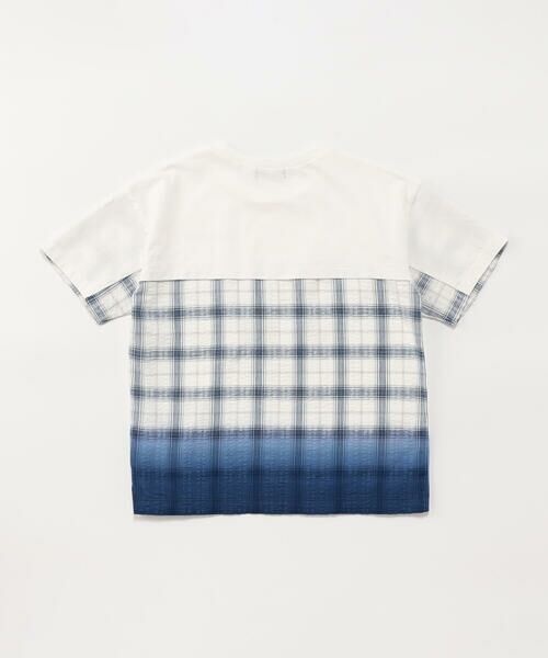 COMME CA ISM / コムサイズム Tシャツ | サッカーチェック 切替グラデーション染め 半袖Tシャツ | 詳細4