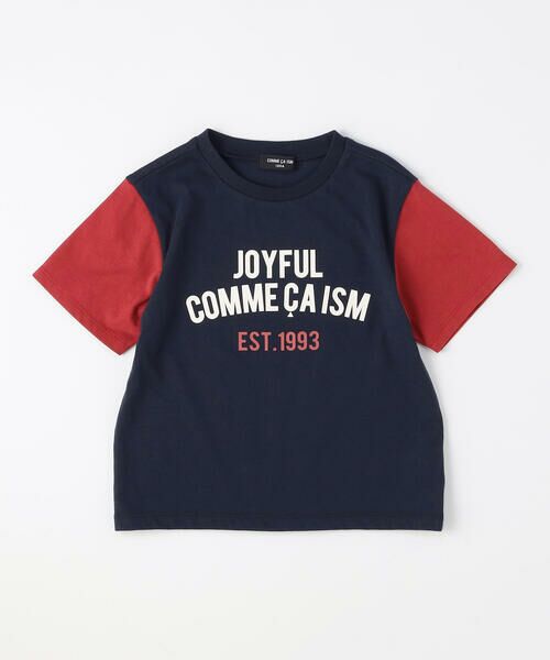 COMME CA ISM / コムサイズム Tシャツ | 半袖プリントTシャツ(ネイビー)