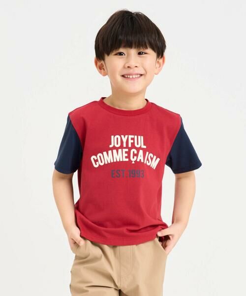COMME CA ISM / コムサイズム Tシャツ | 半袖プリントTシャツ(レッド)