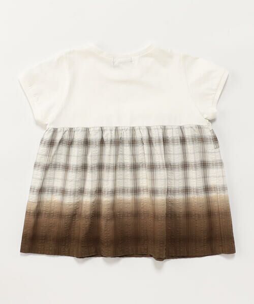 COMME CA ISM / コムサイズム Tシャツ | サッカーチェック 切替グラデーション染め チュニックTシャツ | 詳細7