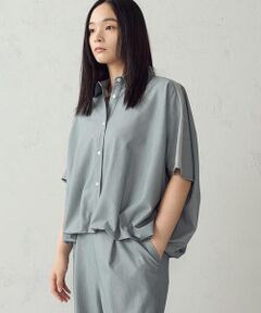 COMME CA ISM / コムサイズム シャツ・ブラウス | 【セットアップ対応】シアー切り替え バルーンヘムショートスリーブシャツ