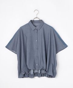 COMME CA ISM / コムサイズム シャツ・ブラウス | 【セットアップ対応】シアー切り替え バルーンヘムショートスリーブシャツ