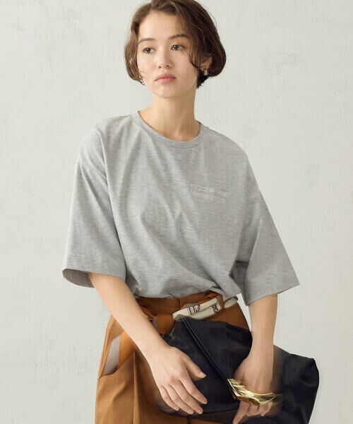 COMME CA ISM / コムサイズム カットソー | ビッグ Tシャツ(グレー)