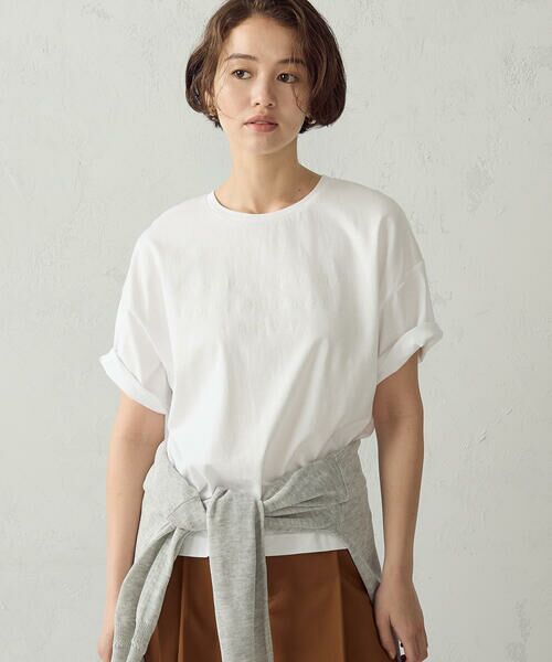 COMME CA ISM / コムサイズム カットソー | グリッターラメ Tシャツ(ホワイト)