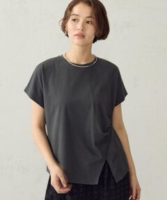 COMME CA ISM / コムサイズム カットソー | 【接触冷感】アシンメトリータックTシャツ