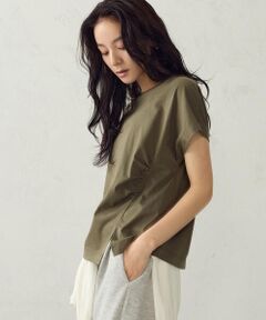 COMME CA ISM / コムサイズム カットソー | 【接触冷感】アシンメトリータックTシャツ