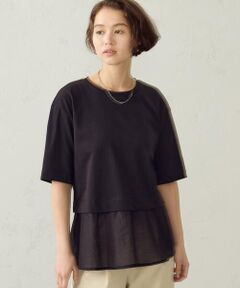 COMME CA ISM / コムサイズム カットソー | 切り替え コンビTシャツ
