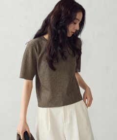 COMME CA ISM / コムサイズム ニット・セーター | シアーリブ 5分袖ニット