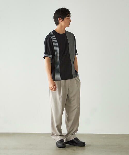 COMME CA ISM / コムサイズム その他パンツ | メランジポリエステル ワンタックワイドテーパード イージーパンツ / セットアップ対応 | 詳細1