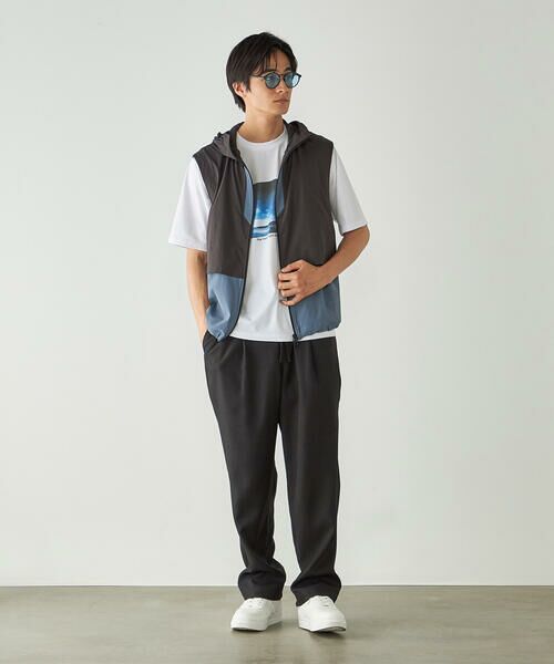 COMME CA ISM / コムサイズム その他パンツ | メランジポリエステル ワンタックワイドテーパード イージーパンツ / セットアップ対応 | 詳細8