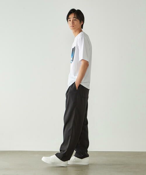 COMME CA ISM / コムサイズム その他パンツ | メランジポリエステル ワンタックワイドテーパード イージーパンツ / セットアップ対応 | 詳細10