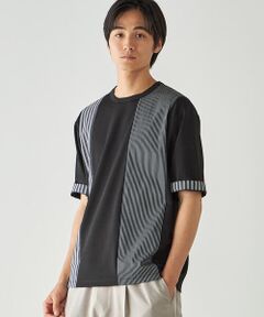 COMME CA ISM / コムサイズム Tシャツ | ストライプ ブロッキングTシャツ