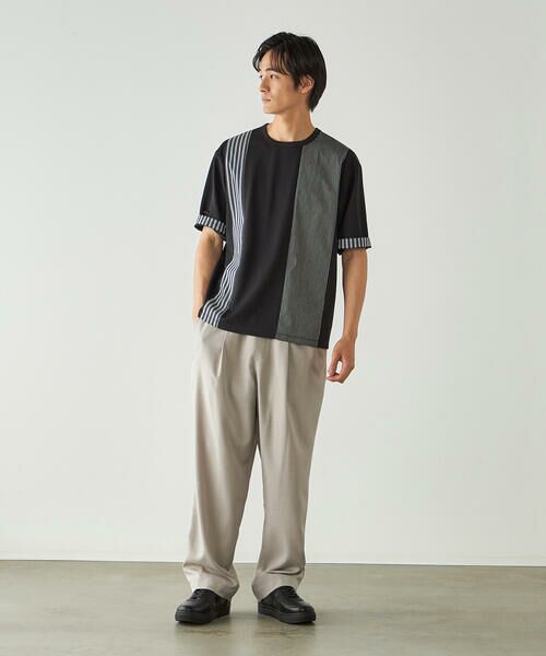 COMME CA ISM / コムサイズム Tシャツ | ストライプ ブロッキングTシャツ | 詳細7