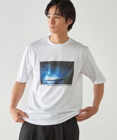 COMME CA ISM / コムサイズム Tシャツ | シルケット天竺 フォトプリントTシャツ