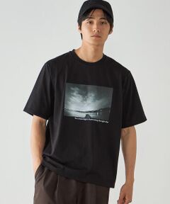 COMME CA ISM / コムサイズム Tシャツ | シルケット天竺 フォトプリントTシャツ