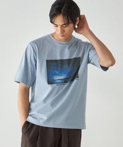 COMME CA ISM / コムサイズム Tシャツ | シルケット天竺 フォトプリントTシャツ