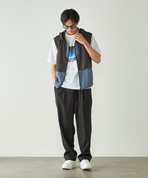 COMME CA ISM / コムサイズム Tシャツ | シルケット天竺 フォトプリントTシャツ | 詳細1