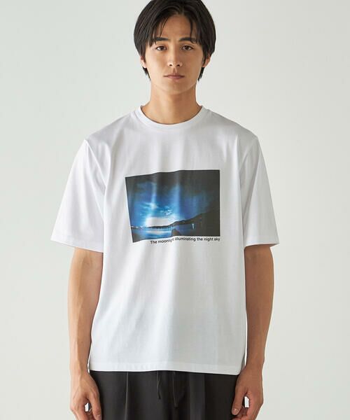 COMME CA ISM / コムサイズム Tシャツ | シルケット天竺 フォトプリントTシャツ | 詳細9