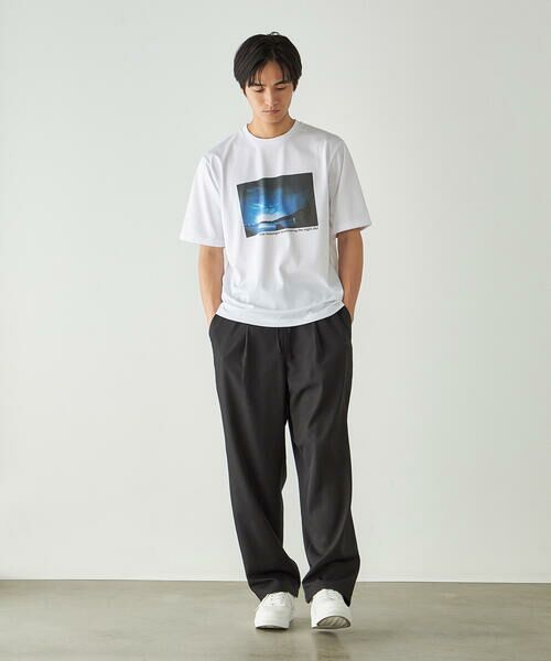 COMME CA ISM / コムサイズム Tシャツ | シルケット天竺 フォトプリントTシャツ | 詳細4