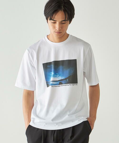 COMME CA ISM / コムサイズム Tシャツ | シルケット天竺 フォトプリントTシャツ | 詳細6