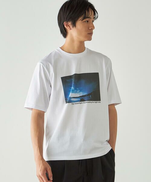 COMME CA ISM / コムサイズム Tシャツ | シルケット天竺 フォトプリントTシャツ | 詳細7