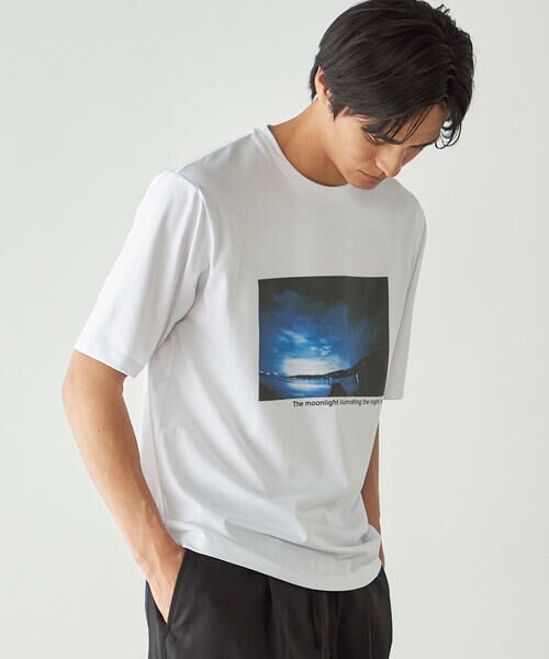 COMME CA ISM / コムサイズム Tシャツ | シルケット天竺 フォトプリントTシャツ | 詳細8