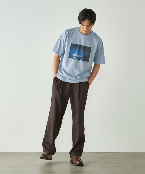 COMME CA ISM / コムサイズム Tシャツ | シルケット天竺 フォトプリントTシャツ | 詳細24
