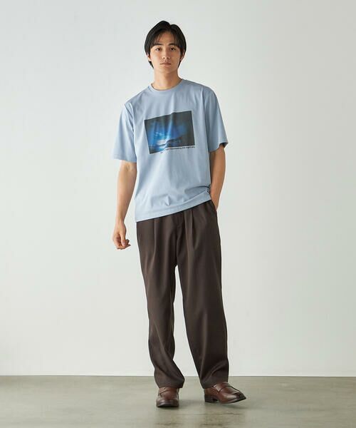 COMME CA ISM / コムサイズム Tシャツ | シルケット天竺 フォトプリントTシャツ | 詳細25