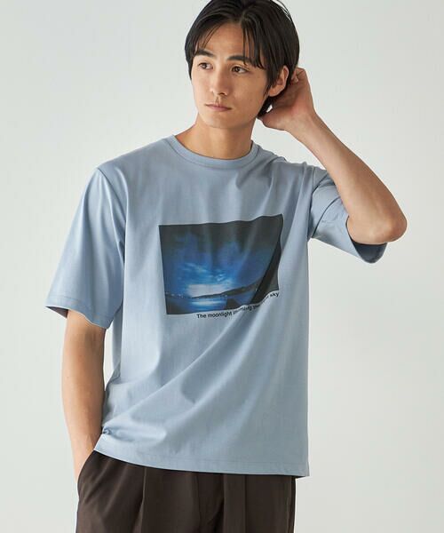 COMME CA ISM / コムサイズム Tシャツ | シルケット天竺 フォトプリントTシャツ | 詳細27