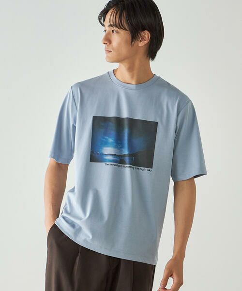 COMME CA ISM / コムサイズム Tシャツ | シルケット天竺 フォトプリントTシャツ | 詳細28