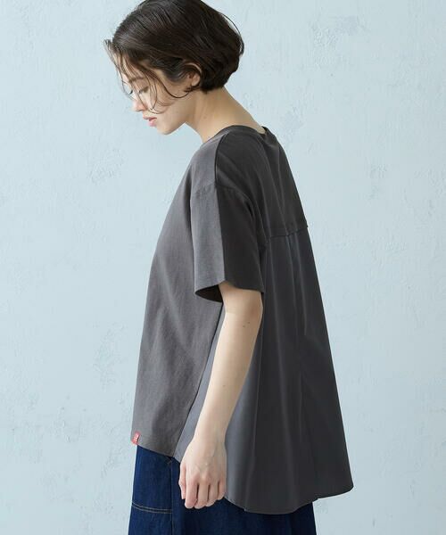 COMME CA ISM / コムサイズム カットソー | バックフレア Tシャツ(チャコール)