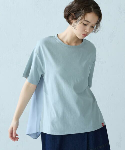 COMME CA ISM / コムサイズム カットソー | バックフレア Tシャツ(サックス)