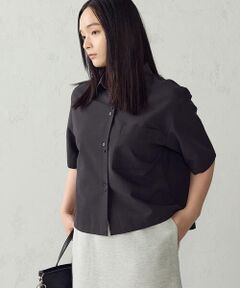COMME CA ISM / コムサイズム シャツ・ブラウス | 麻調ポリエステル クロップドシャツ
