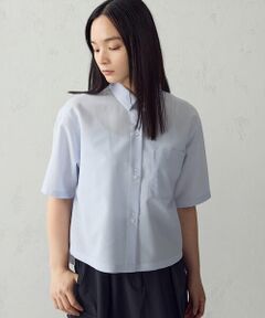 COMME CA ISM / コムサイズム シャツ・ブラウス | 麻調ポリエステル クロップドシャツ