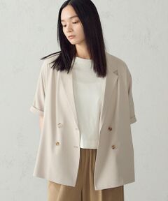 COMME CA ISM / コムサイズム テーラードジャケット | 【UVカット・吸水速乾・接触冷感】半袖シャツジャケット/セットアップ対応