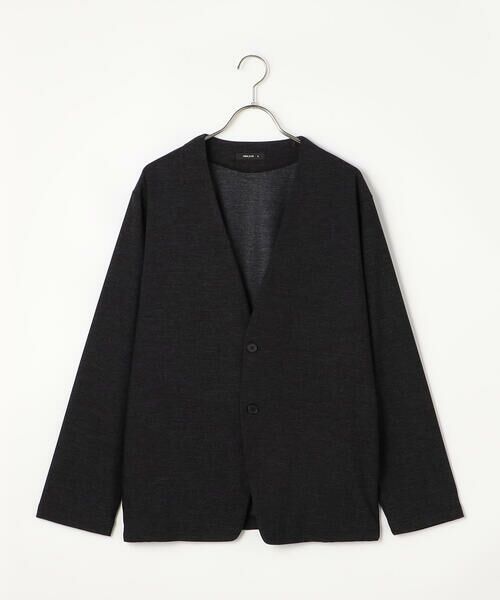 COMME CA ISM / コムサイズム ノーカラージャケット | デニムライク ストレッチ ノーカラージャケット | 詳細8