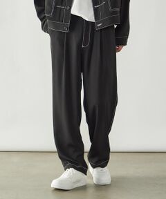 COMME CA ISM / コムサイズム その他パンツ | コントラストステッチ ワンタックワイドテーパードパンツ