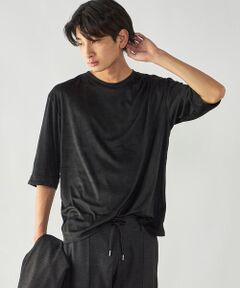 COMME CA ISM / コムサイズム Tシャツ | スエードタッチジャージ 五分袖Tシャツ