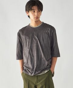 COMME CA ISM / コムサイズム Tシャツ | スエードタッチジャージ 五分袖Tシャツ