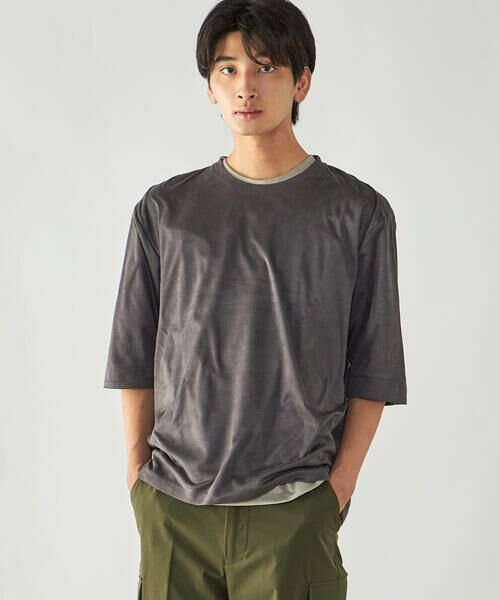 COMME CA ISM / コムサイズム Tシャツ | スエードタッチジャージ 五分袖Tシャツ | 詳細14