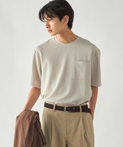 COMME CA ISM / コムサイズム Tシャツ | 膨れジャガード クルーネックTシャツ
