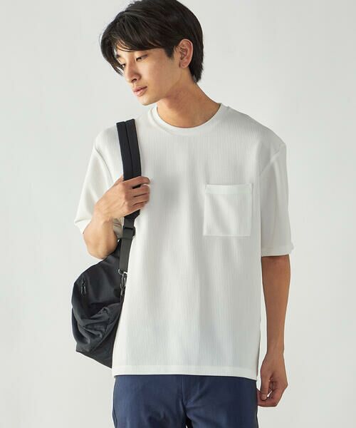COMME CA ISM / コムサイズム Tシャツ | 膨れジャガード クルーネックTシャツ | 詳細2