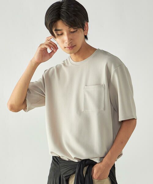 COMME CA ISM / コムサイズム Tシャツ | 膨れジャガード クルーネックTシャツ | 詳細15