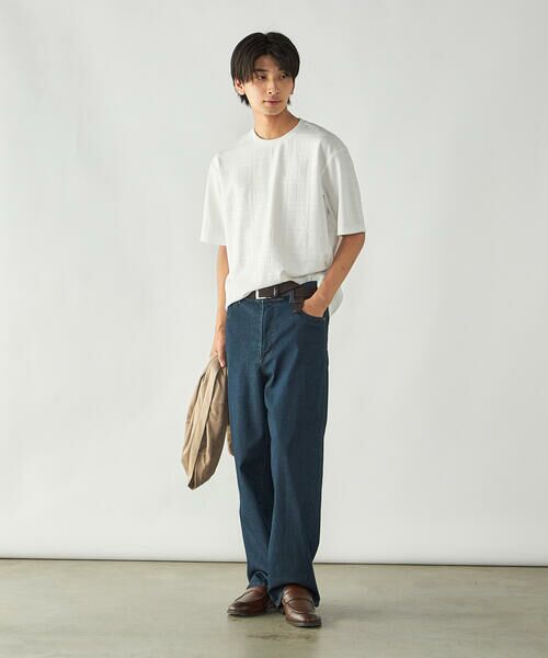 COMME CA ISM / コムサイズム Tシャツ | エンボスチェック クルーネックTシャツ | 詳細2