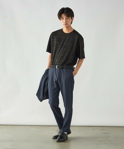 COMME CA ISM / コムサイズム Tシャツ | エンボスチェック クルーネックTシャツ | 詳細10