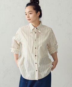 COMME CA ISM / コムサイズム シャツ・ブラウス | リボン付き ストライプシャツ