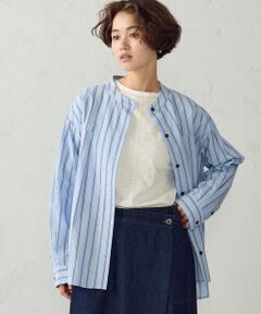 COMME CA ISM / コムサイズム シャツ・ブラウス | スタンドカラー ストライプシャツ